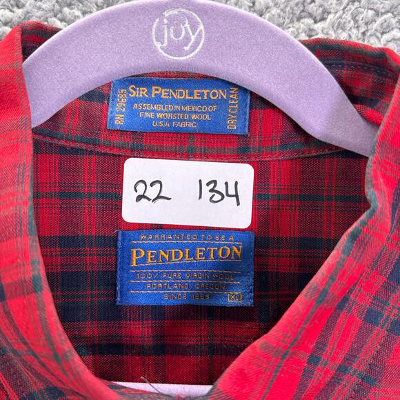 NEW Sir Pendleton Shirt Men’s XL Plaid Long Sleeve Button-Up 100% Wool Casual - Picture 9 of 10